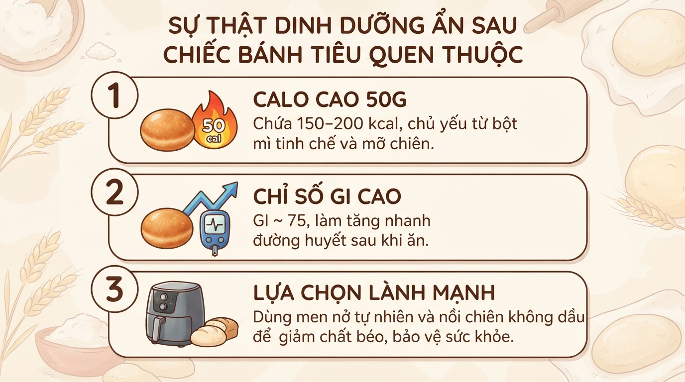Bánh tiêu bao nhiêu calo? Cách làm bánh tiêu ngon chuẩn vị ngay tại nhà