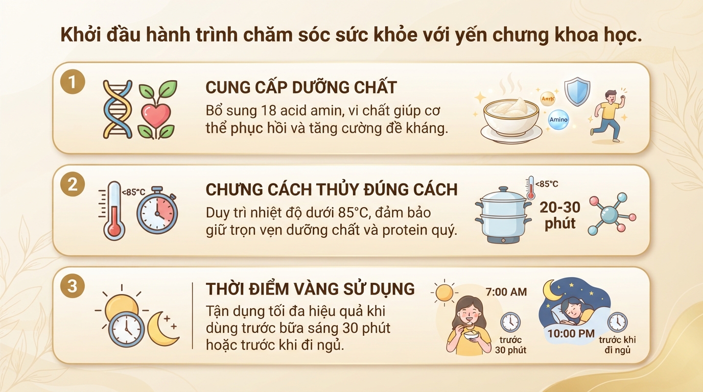 Yến chưng: Công dụng, cách chưng đường phèn và lưu ý sử dụng