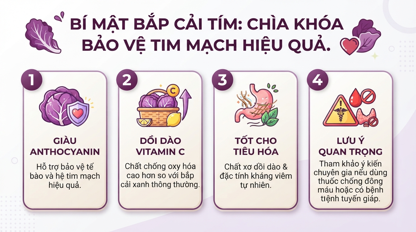 Bắp cải tím: 7 lợi ích sức khỏe và cách chế biến giữ trọn dinh dưỡng