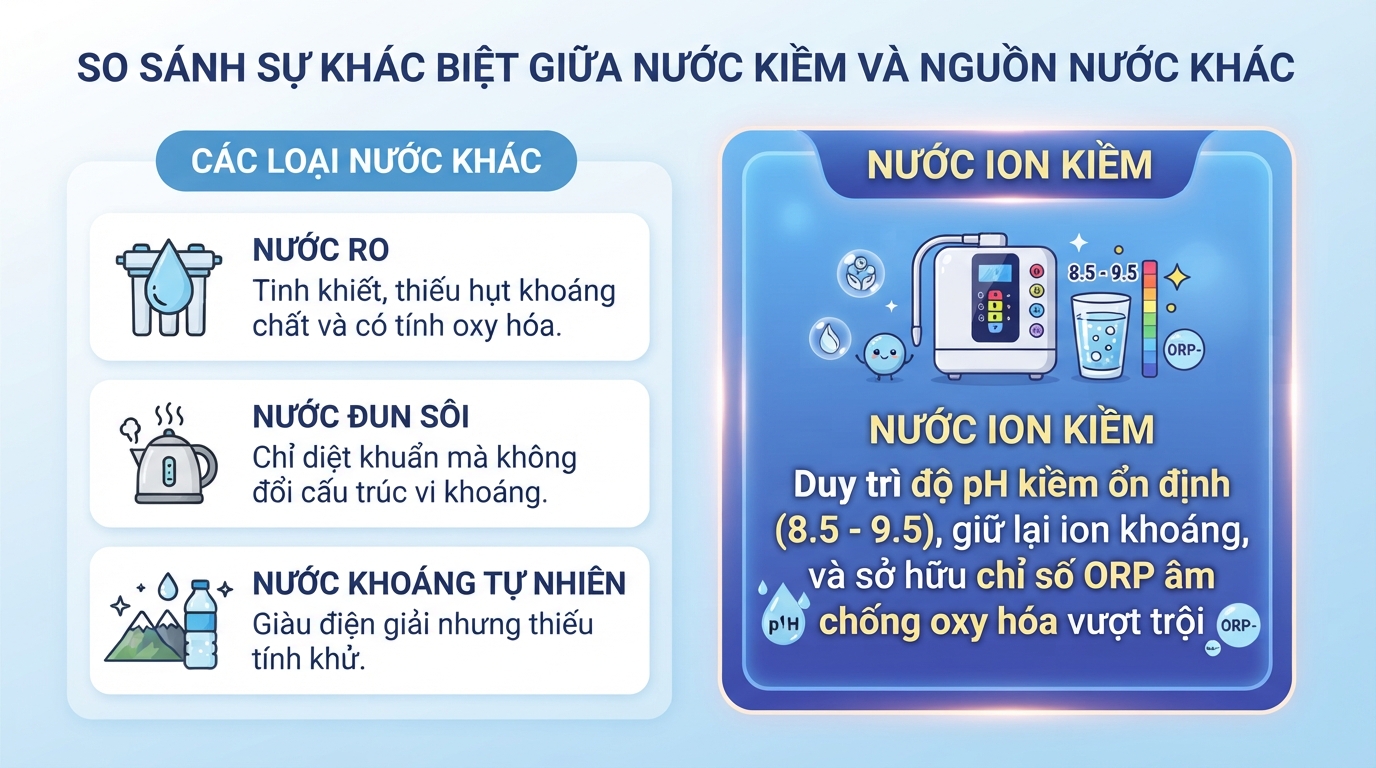 Nước ion kiềm là gì? Tác dụng và cách uống đúng, an toàn