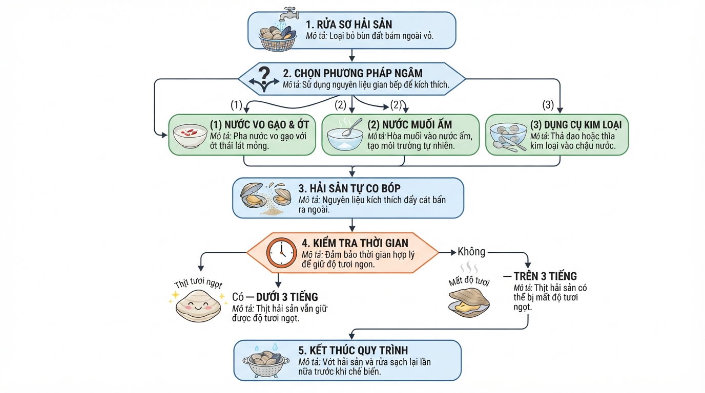 Thời gian ngâm hợp lý dưới ba tiếng giúp giữ trọn độ tươi ngọt của thịt.