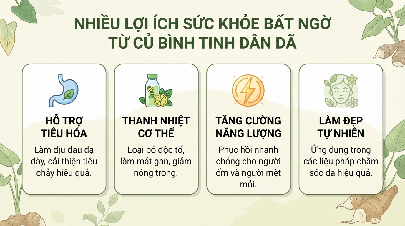 Củ bình tinh là gì? Giá trị dinh dưỡng, công dụng và cách sử dụng