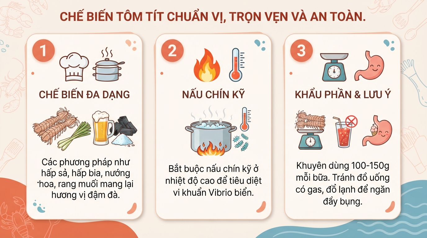 Tôm tít có tác dụng gì? Giá trị dinh dưỡng và lưu ý khi ăn
