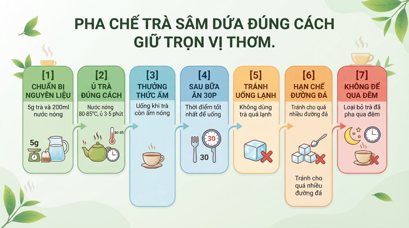 Trà sâm dứa: Thành phần, tác dụng và cách uống đúng giúp mát gan