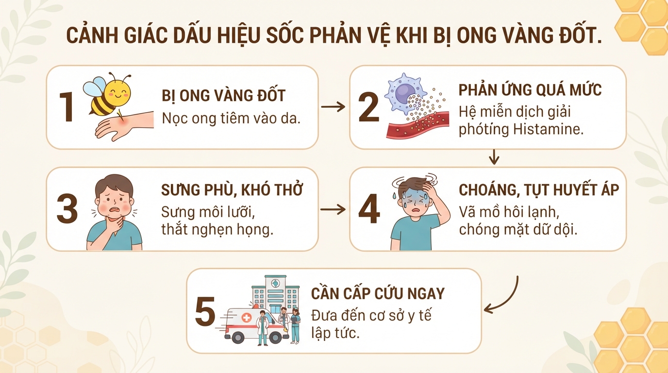 Bị ong vàng đốt có sao không? Cách sơ cứu và dấu hiệu cần cấp cứu