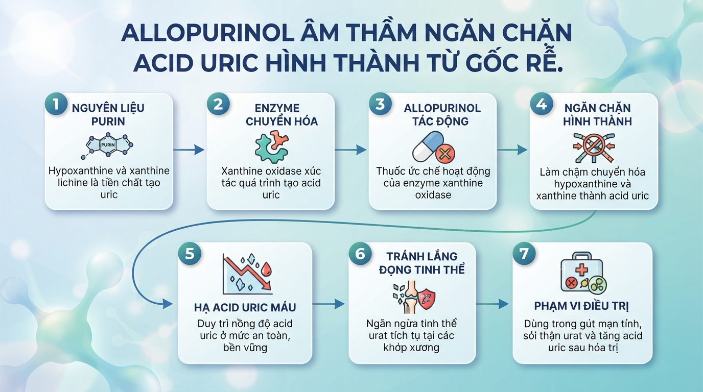 Allopurinol là thuốc gì? Công dụng, liều dùng và những lưu ý quan trọng