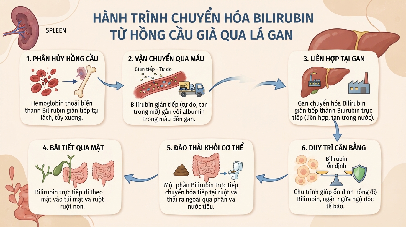 Bilirubin là gì? Ý nghĩa chỉ số và dấu hiệu cảnh báo bệnh gan mật