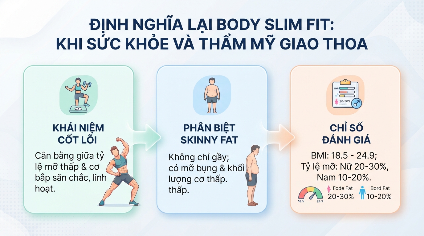 Body slim fit là gì? Cách giữ dáng thon gọn khoa học và bền vững
