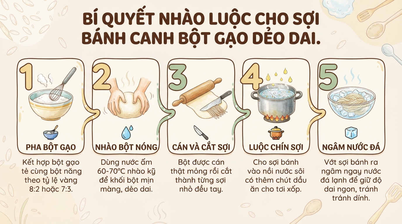 Bánh canh bột gạo là gì? Cách làm dai ngon và lưu ý dinh dưỡng