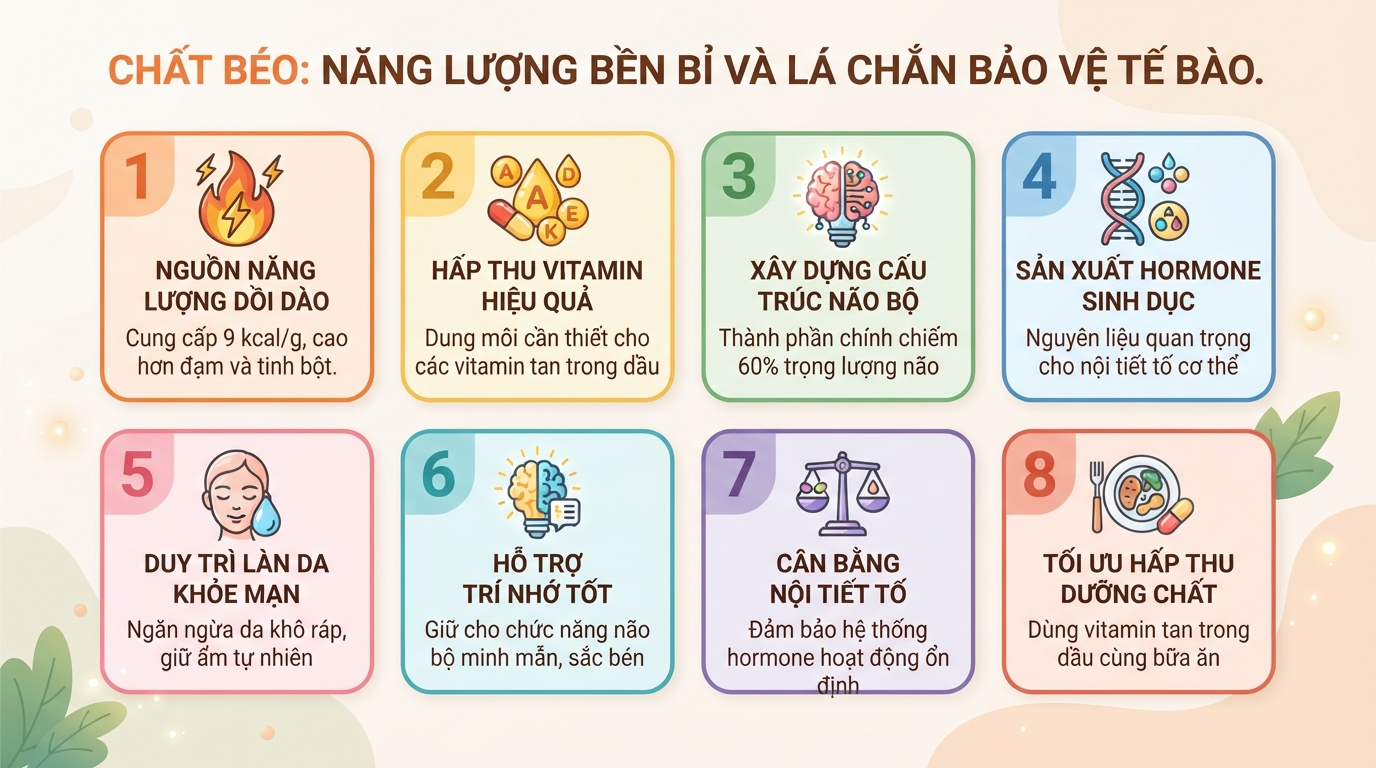 Chất béo là gì? Phân loại, vai trò và cách bổ sung tốt cho sức khỏe
