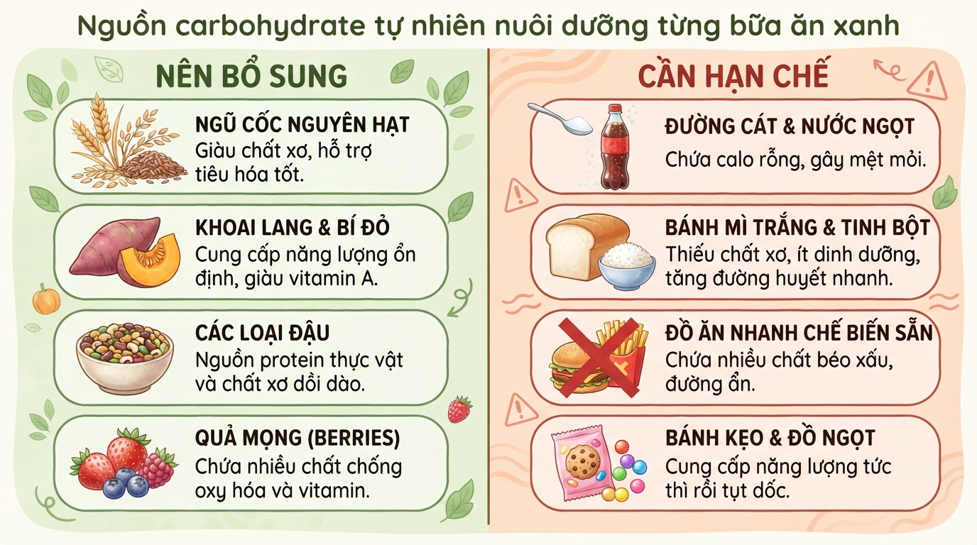 Carb là gì? Phân biệt carb tốt và carb xấu để xây dựng chế độ ăn lành mạnh