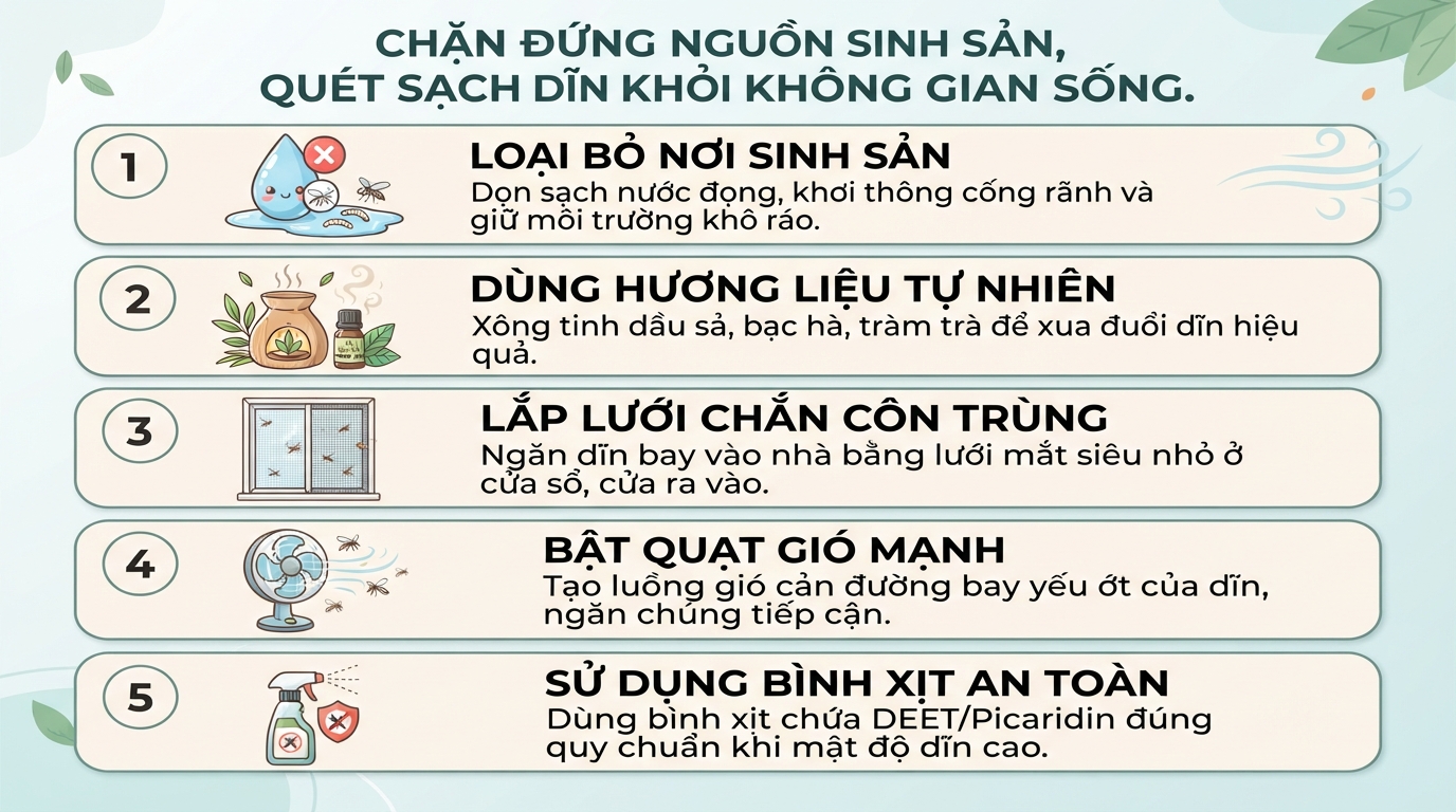 Con dĩn đốt: Hướng dẫn nhận biết vết cắn và cách diệt dĩn trong nhà