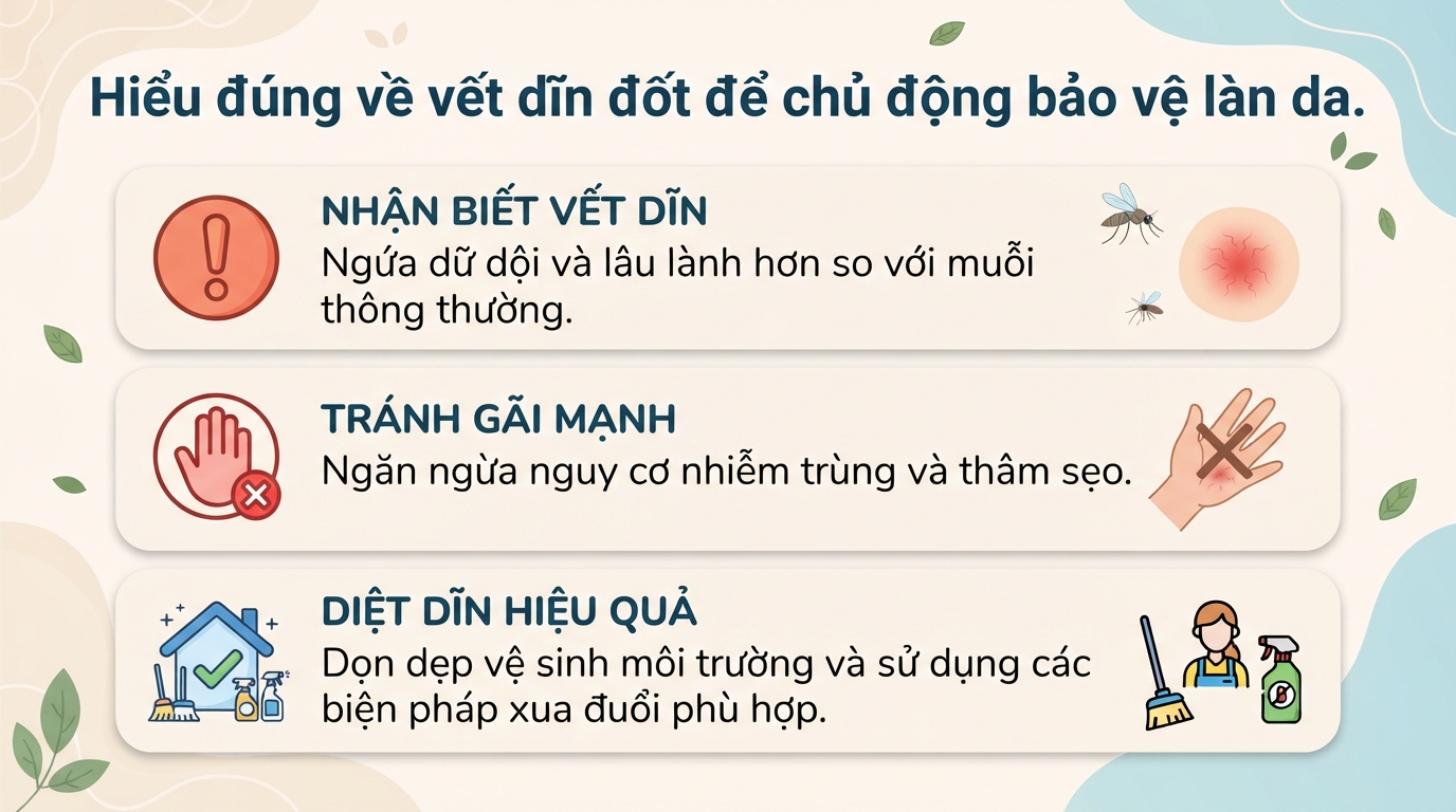 Con dĩn đốt: Hướng dẫn nhận biết vết cắn và cách diệt dĩn trong nhà