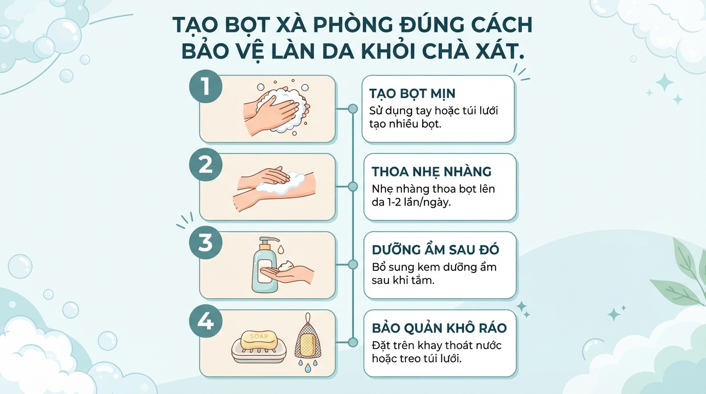 Xà phòng tắm và rửa tay: Tác dụng, phân loại và cách chọn phù hợp