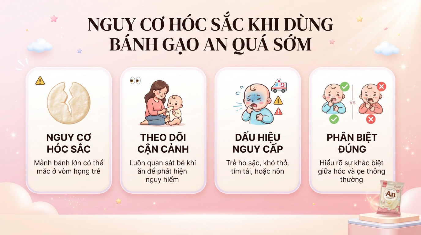 Bánh gạo An bé mấy tháng ăn được? Mốc độ tuổi và lưu ý an toàn cho mẹ