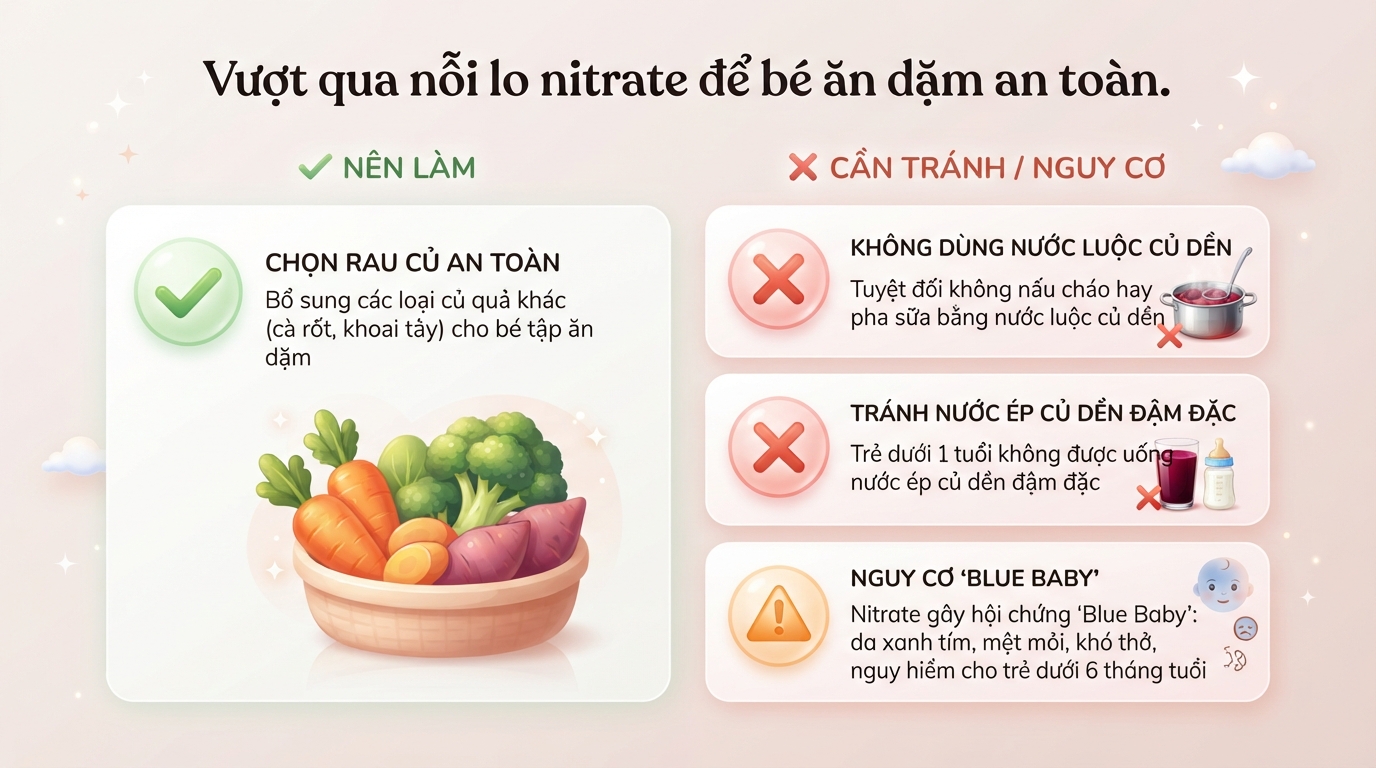 Bé mấy tháng ăn được củ dền? Lợi ích, cách nấu, lưu ý an toàn cho bé ăn dặm