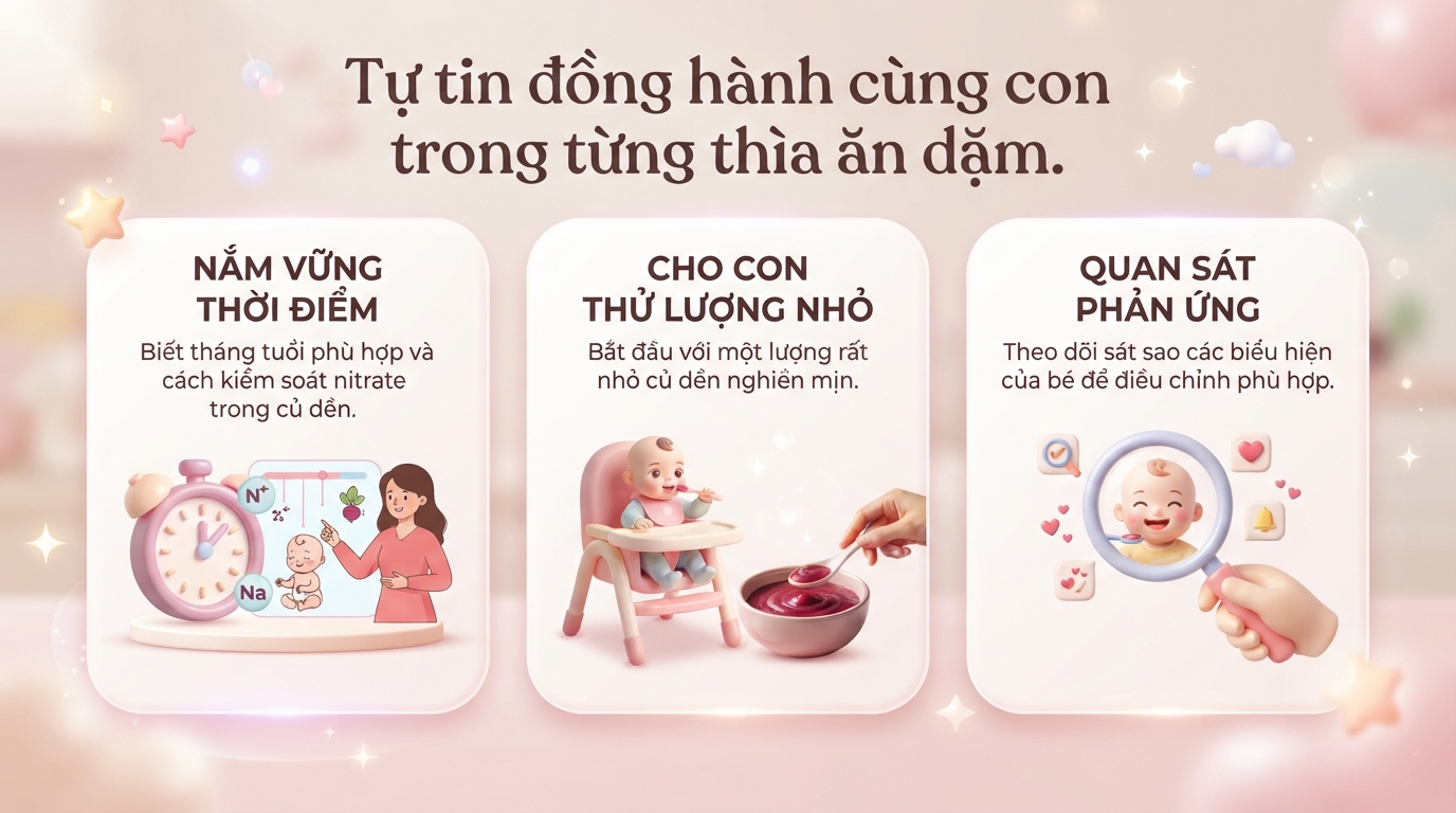 Bé mấy tháng ăn được củ dền? Lợi ích, cách nấu, lưu ý an toàn cho bé ăn dặm