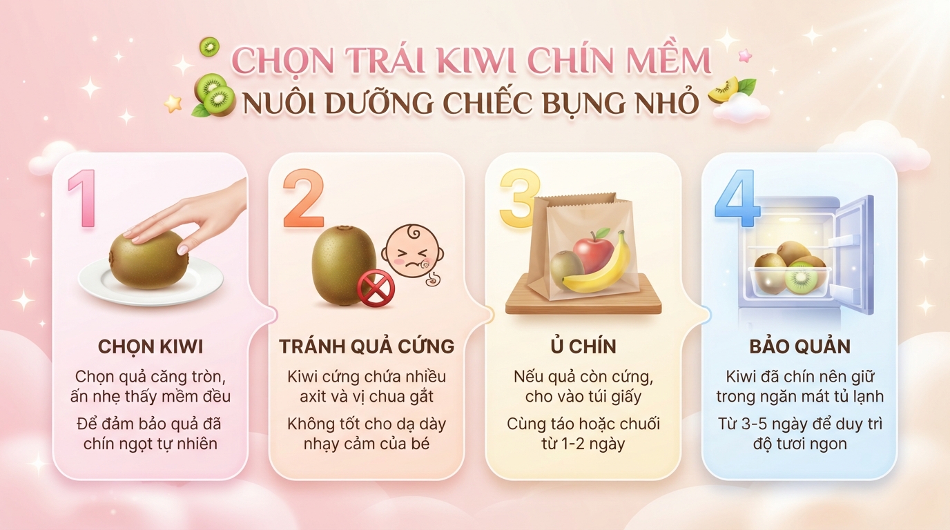 Bé mấy tháng ăn được kiwi? Hướng dẫn cho bé ăn dăm an toàn