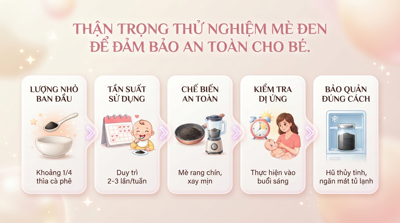 Bé mấy tháng ăn được mè đen? Lợi ích dinh dưỡng và lưu ý quan trọng