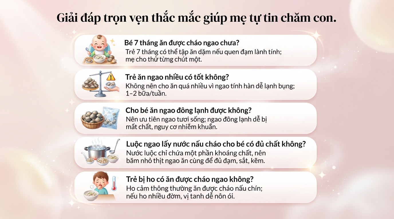 Bé mấy tháng ăn được ngao? Cách nấu cháo ngao ngon và an toàn cho bé ăn dặm