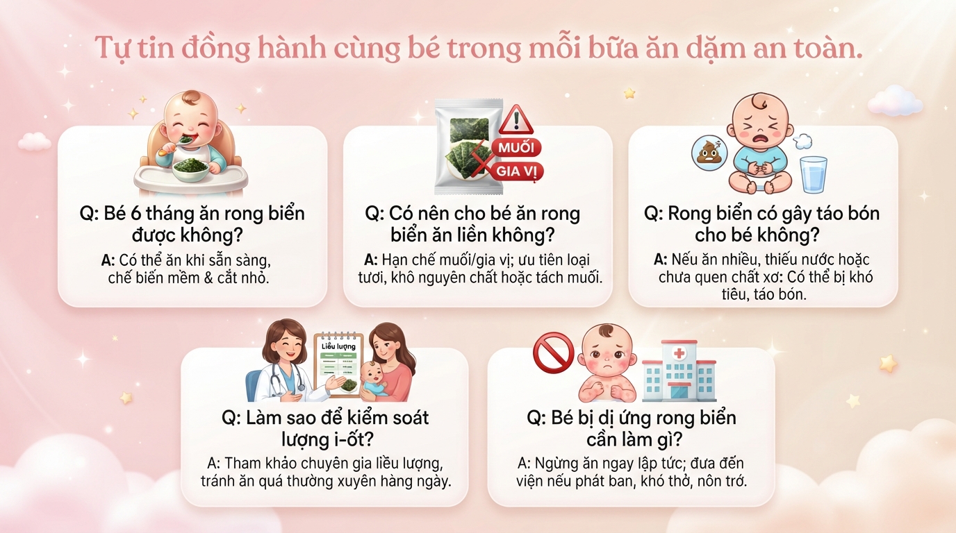 Bé mấy tháng ăn được rong biển? Lợi ích dinh dưỡng, cách chế biến