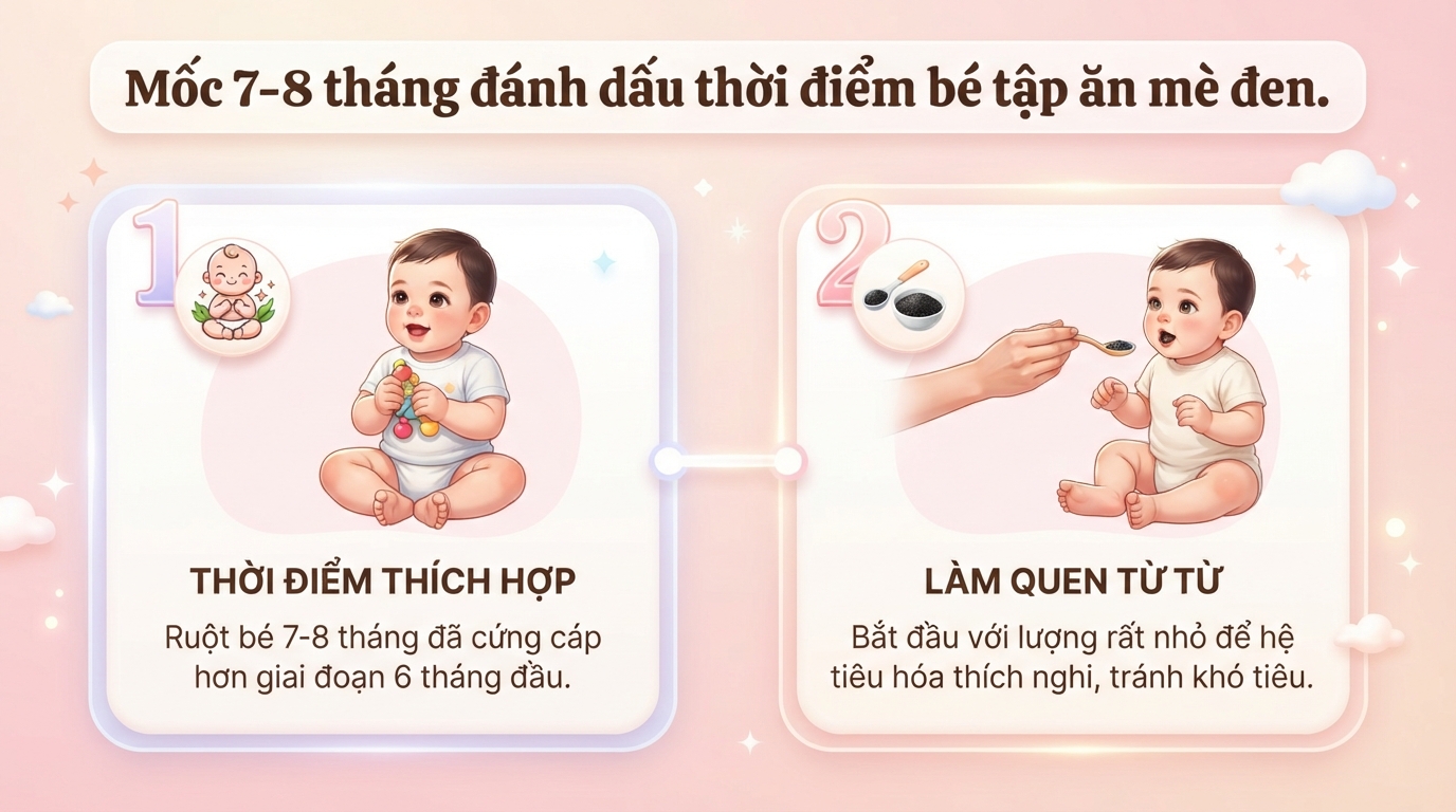 Bé mấy tháng ăn được mè đen? Lợi ích dinh dưỡng và lưu ý quan trọng