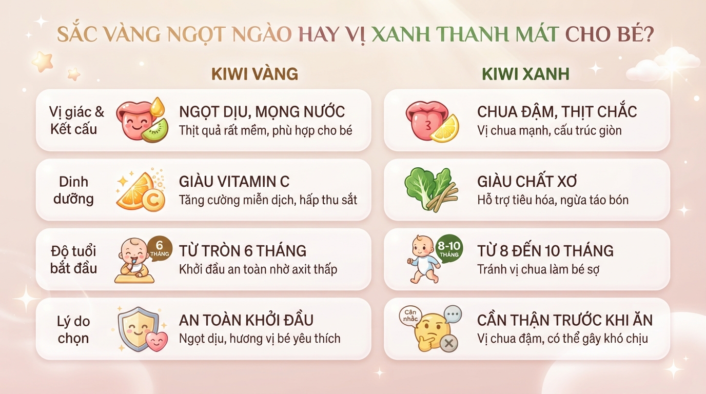 Bé mấy tháng ăn được kiwi? Hướng dẫn cho bé ăn dăm an toàn