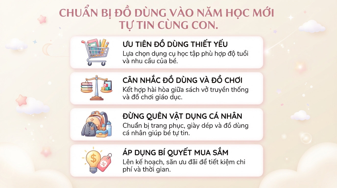 Vào năm học mới nên mua gì cho bé? Danh sách đồ dùng đầy đủ mẹ cần biết