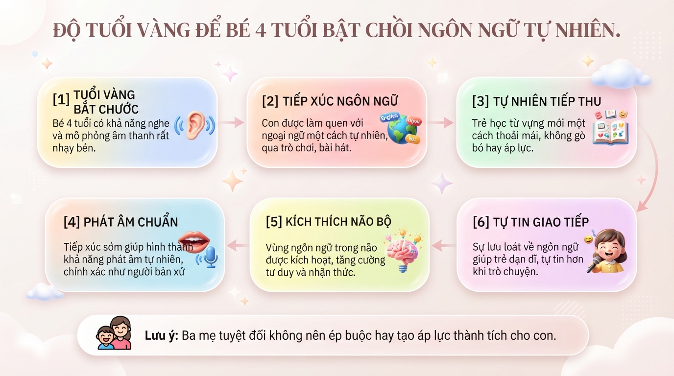 Dạy tiếng Anh cho bé 4 tuổi với phương pháp vừa học vừa chơi tại nhà