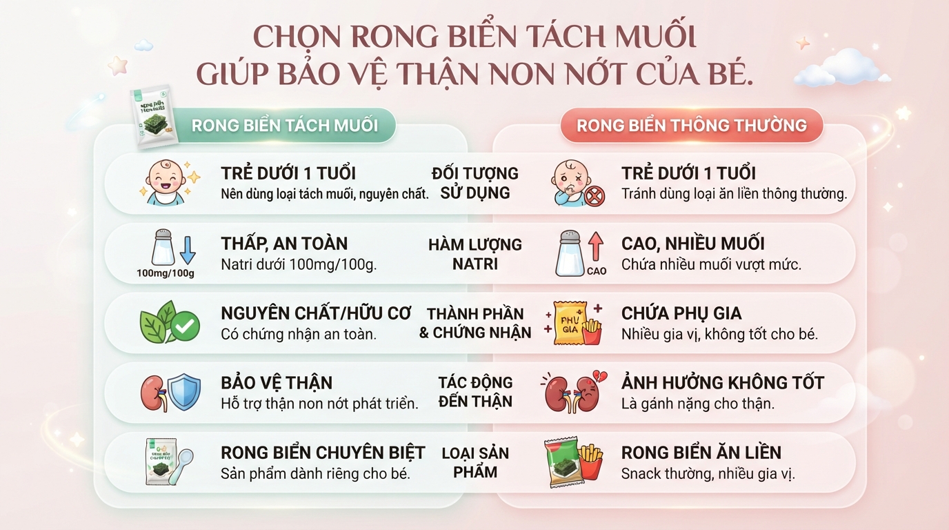Bé mấy tháng ăn được rong biển? Lợi ích dinh dưỡng, cách chế biến