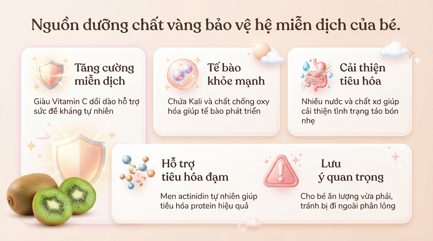 Bé mấy tháng ăn được kiwi? Hướng dẫn cho bé ăn dăm an toàn