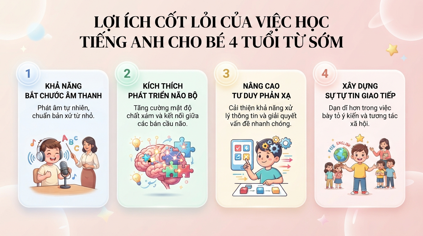 Tác động tích cực đến tư duy khi học tiếng anh cho bé 4 tuổi từ sớm. Tác động tích cực đến tư duy khi học tiếng anh cho bé 4 tuổi từ sớm.