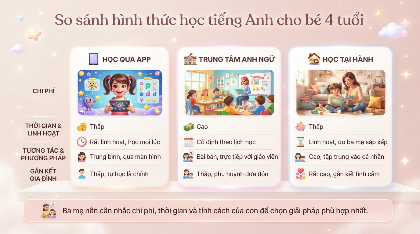 Dạy tiếng Anh cho bé 4 tuổi với phương pháp vừa học vừa chơi tại nhà