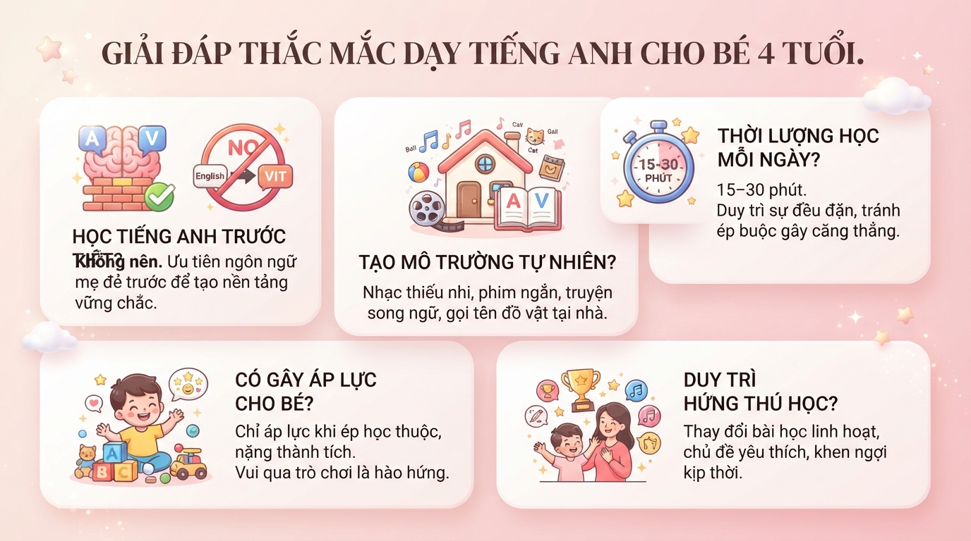 Dạy tiếng Anh cho bé 4 tuổi với phương pháp vừa học vừa chơi tại nhà