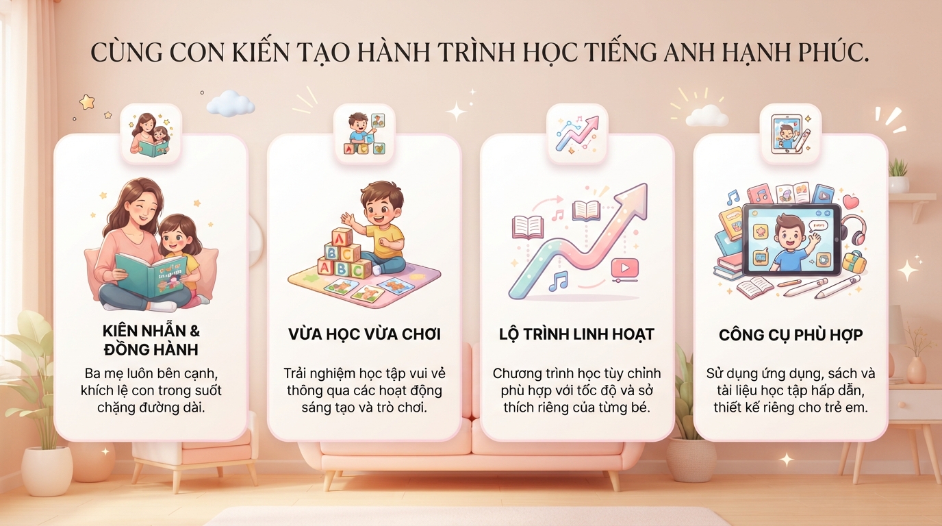 Dạy tiếng Anh cho bé 4 tuổi với phương pháp vừa học vừa chơi tại nhà