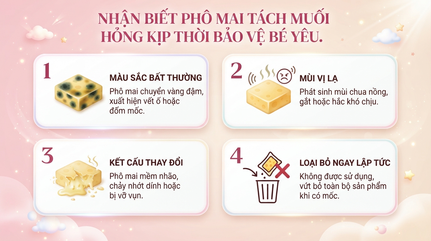 Phô mai tách muối hạn sử dụng bao lâu? Cách chọn và bảo quản cho bé