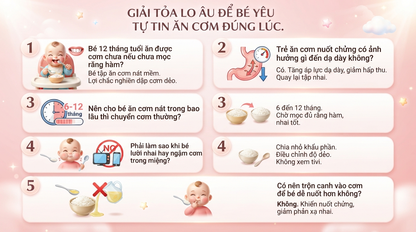 Trẻ mấy tháng ăn được cơm nát và cách chuyển giai đoạn an toàn