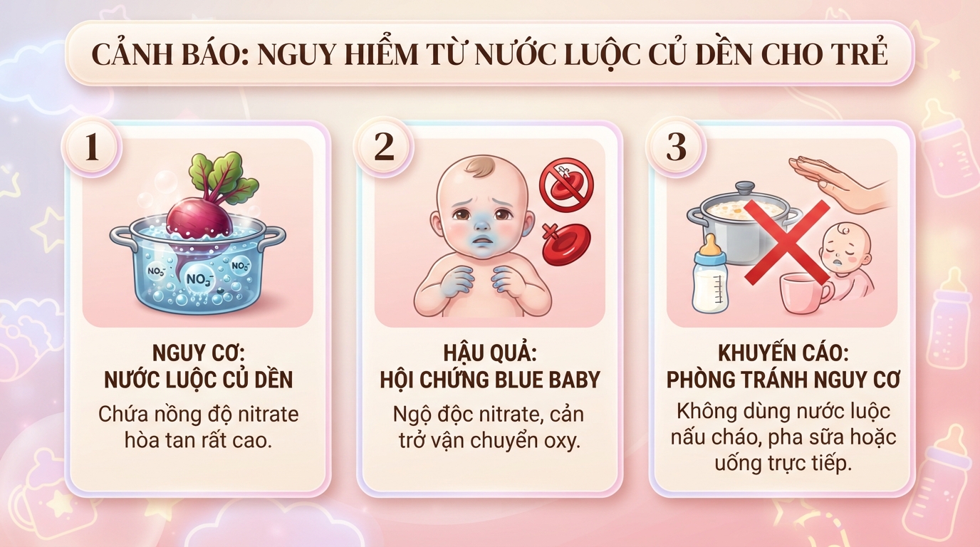 Tuyệt đối không dùng nước luộc củ dền vì chứa nồng độ nitrate hòa tan rất cao gây hại. Tuyệt đối không dùng nước luộc củ dền vì chứa nồng độ nitrate hòa tan rất cao gây hại.