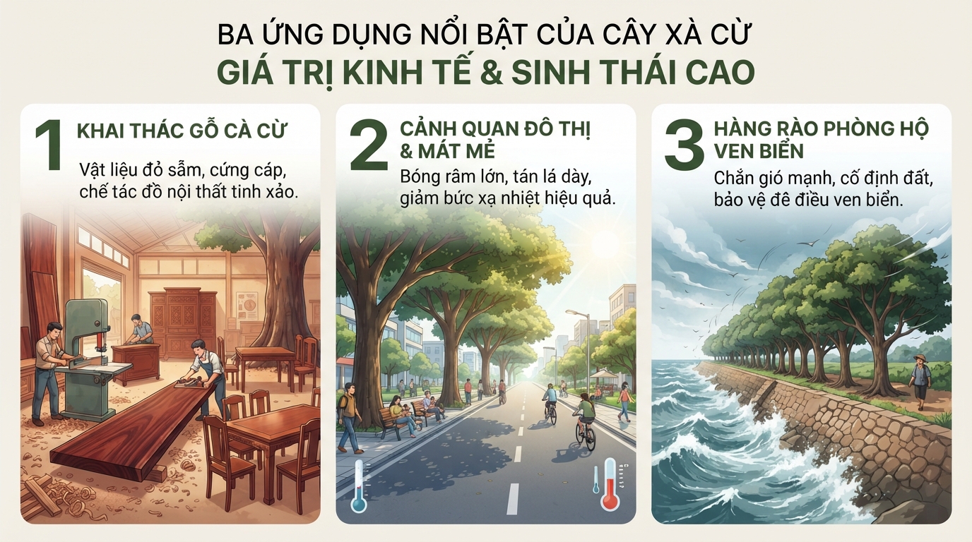 Ba ứng dụng thực tế nổi bật mang lại giá trị kinh tế và sinh thái cao.