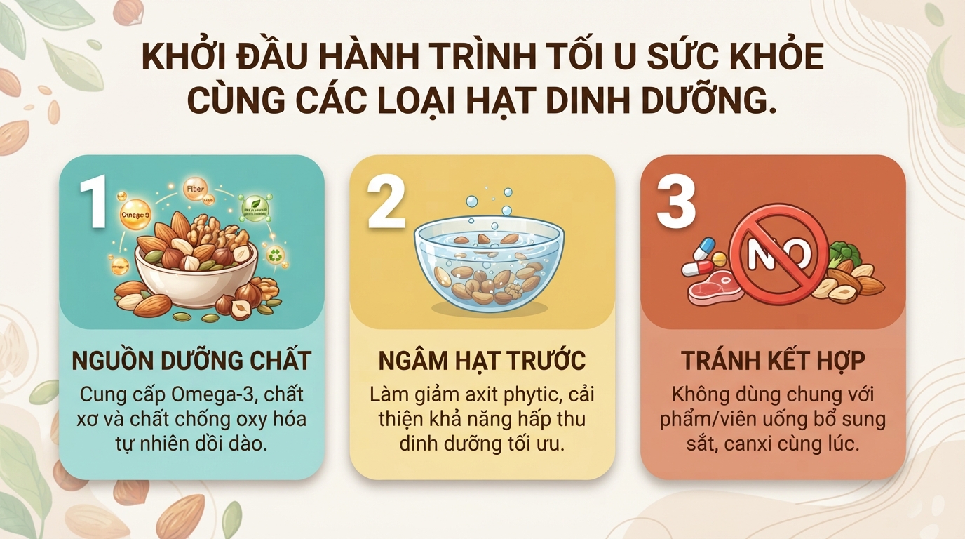 Các loại hạt dinh dưỡng: Lợi ích sức khỏe và cách sử dụng đúng cách