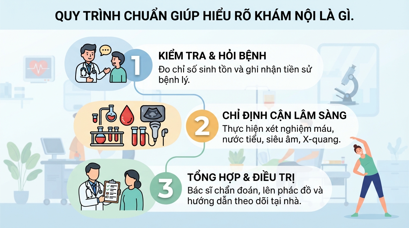 Khám nội là gì? Quy trình và danh mục khám nội khoa cần biết