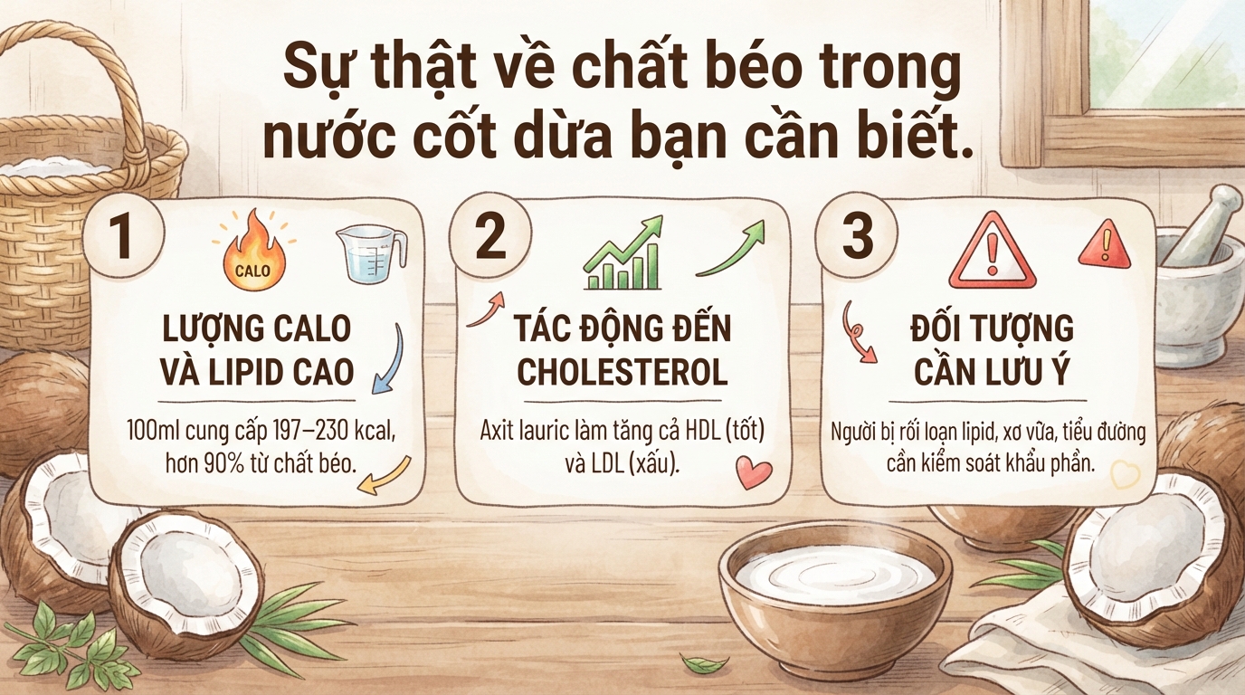 Nước cốt dừa bao nhiêu calo? Giá trị dinh dưỡng và lưu ý khi dùng