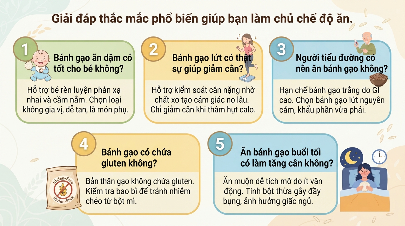 Bánh gạo: Cách chọn loại lành mạnh và ăn không tăng cân