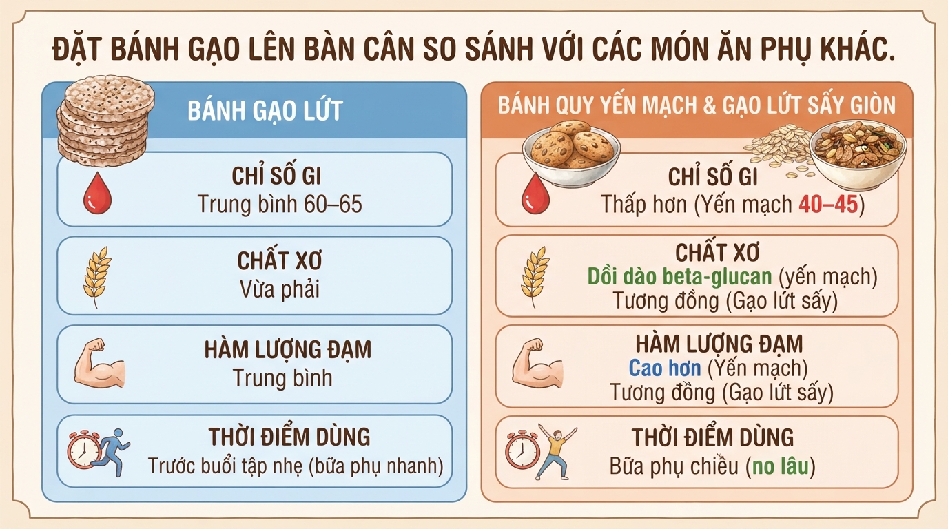 Bánh gạo: Cách chọn loại lành mạnh và ăn không tăng cân