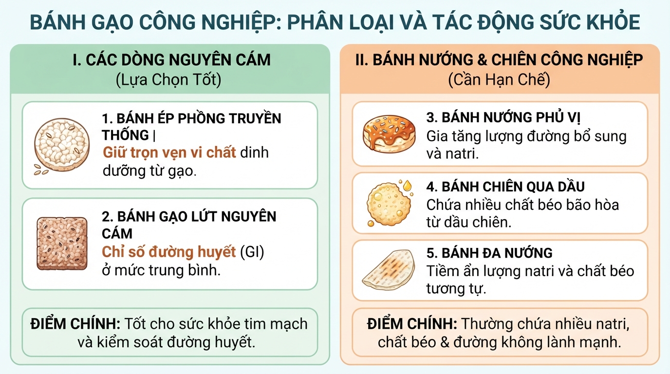 Bánh nướng và bánh chiên công nghiệp thường chứa lượng lớn natri cùng chất béo.