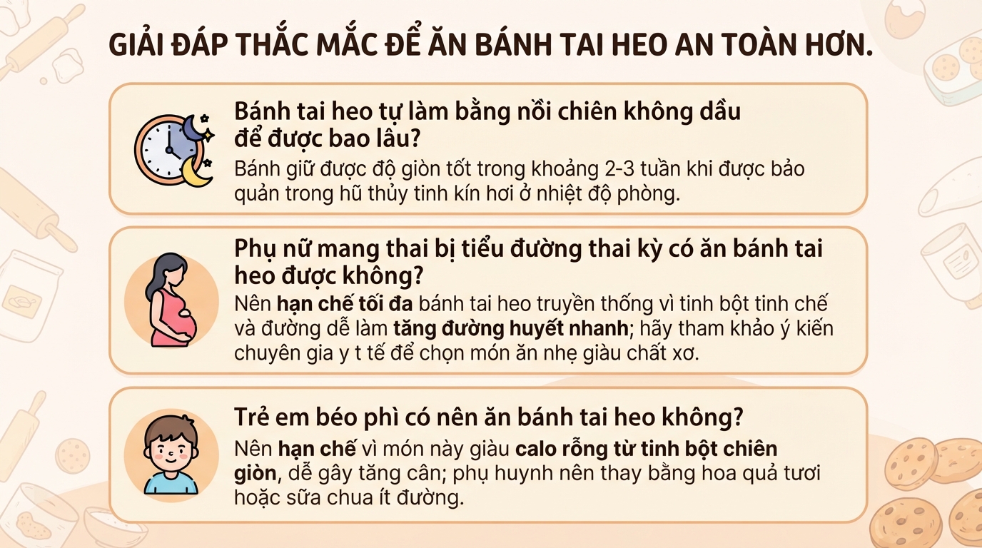 Bánh tai heo bao nhiêu calo? Cách làm bánh bằng nồi chiên không dầu