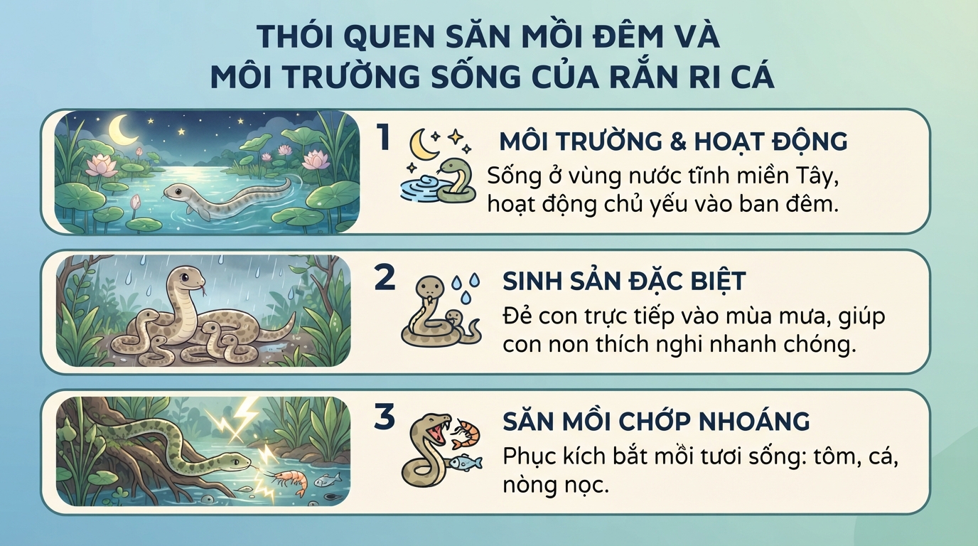 Rắn ri cá có độc không? Đặc điểm nhận dạng và cách xử lý khi gặp