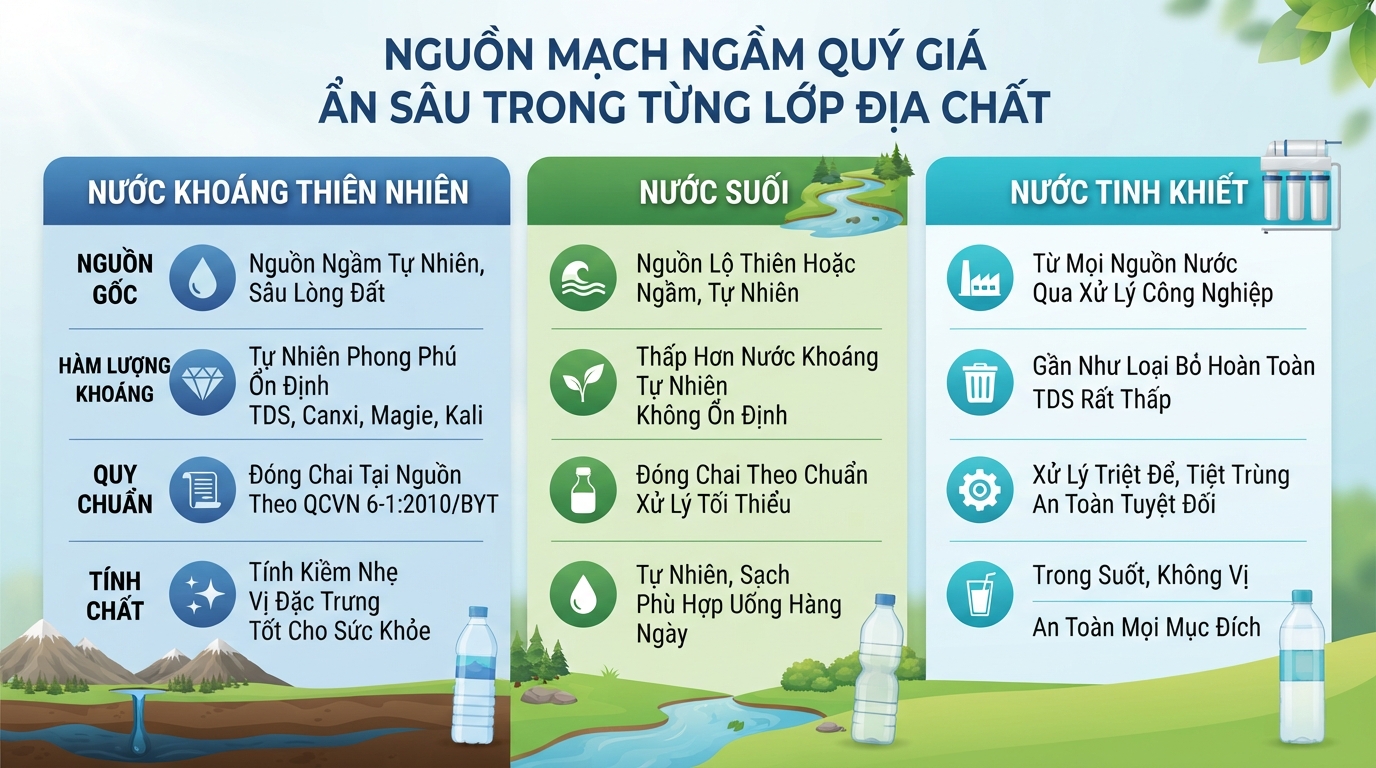 Uống nước khoáng có tốt không? Lợi ích và lưu ý khi sử dụng