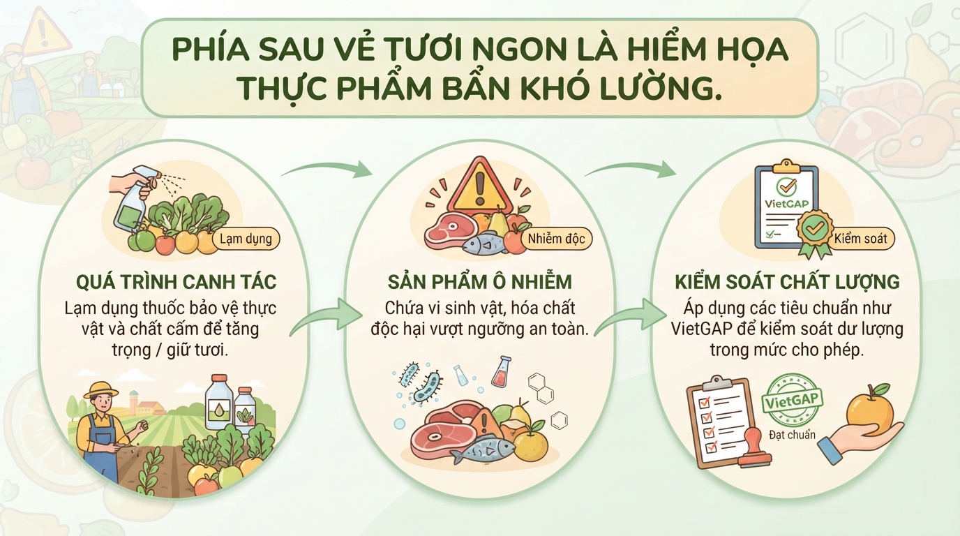 Thực phẩm bẩn là gì? Tác hại và cách nhận biết thực phẩm an toàn