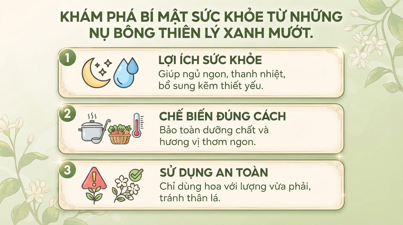 Bông thiên lý: Lợi ích sức khỏe, cách dùng và thực hư về chất độc gây hại
